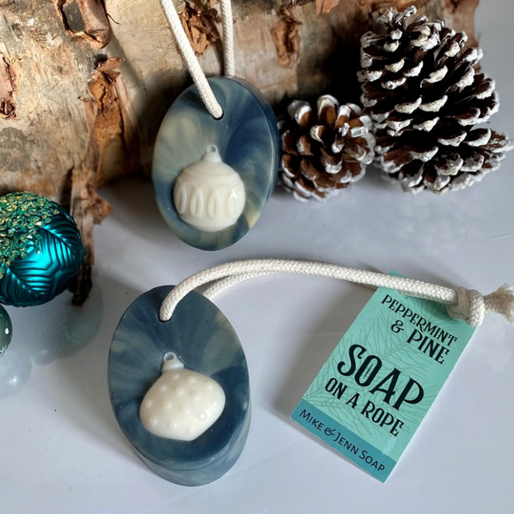 Peppermint & Pine Soap on a Rope - Limited Holiday Edition