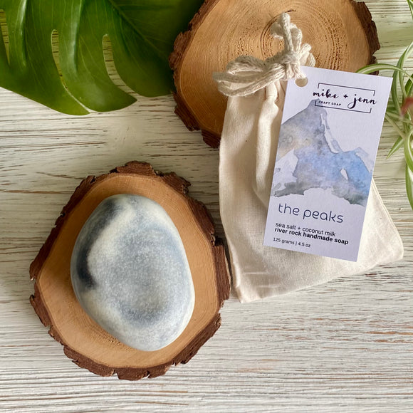 'the peaks' sea salt + coconut milk river rock soap