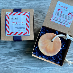 'candy cane soap on a rope' boxed soap