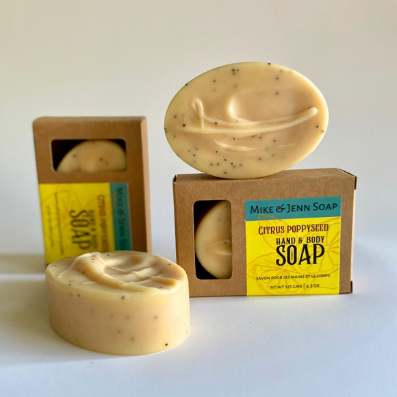 citrus poppyseed exfoliating soap