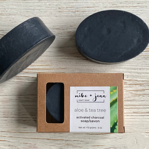 aloe + tea tree charcoal soap